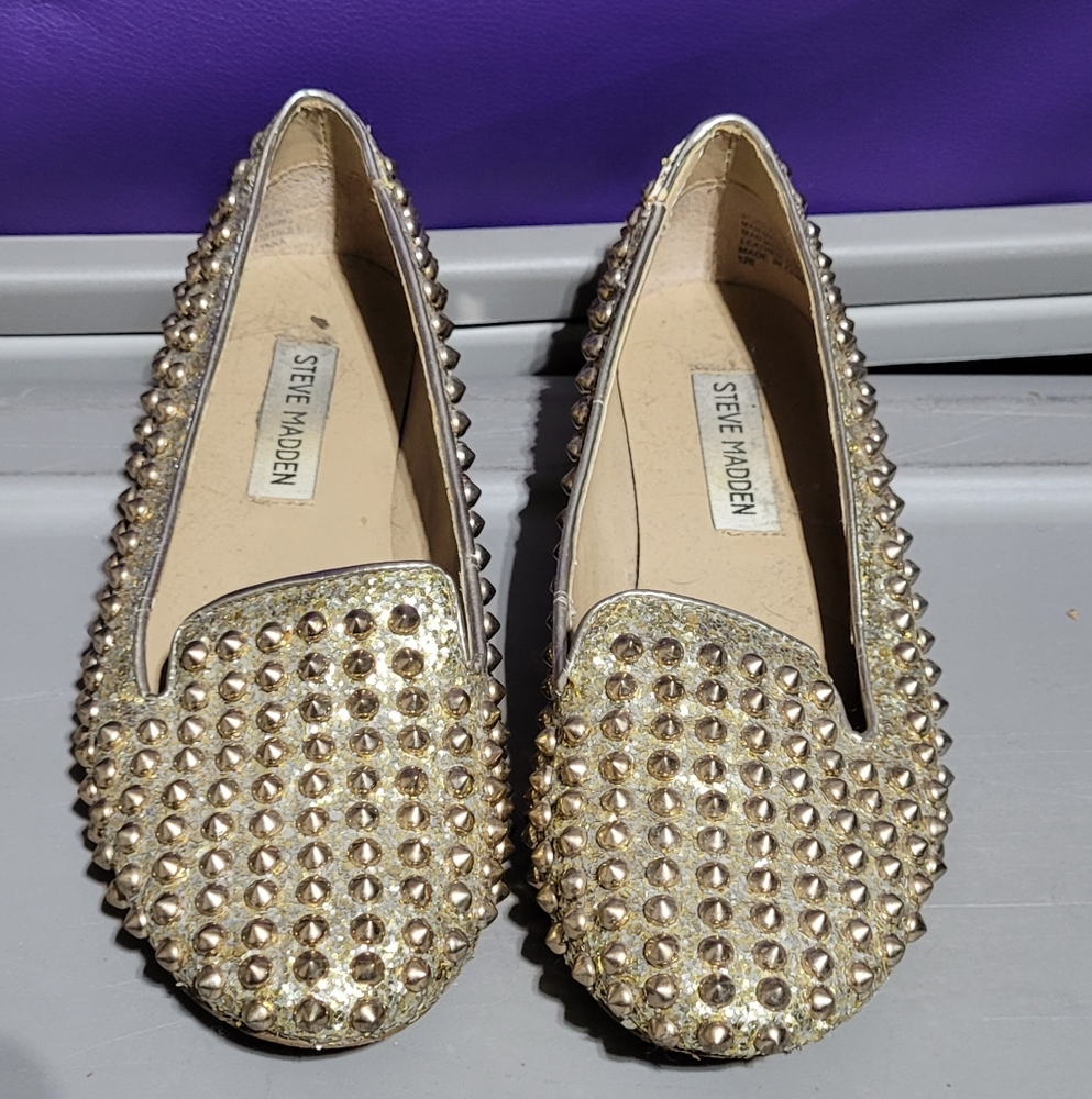 Steve Madden Gold Studded Women's Loafers